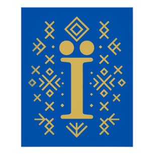 Ї Symbol im ukrainischen Volksmuster - Kulturerbe Poster