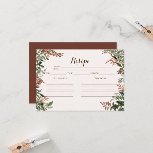 А Herbstkarten Brautparty Rezeptkarten (Vorderseite/Rückseite Beispiel)