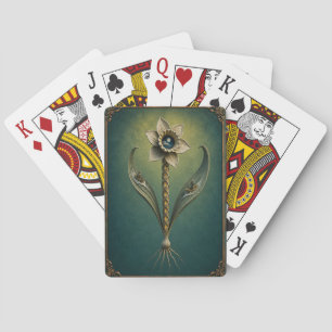 Колода карт, нарцисс, сюрреализм, цветок, мистика spielkarten