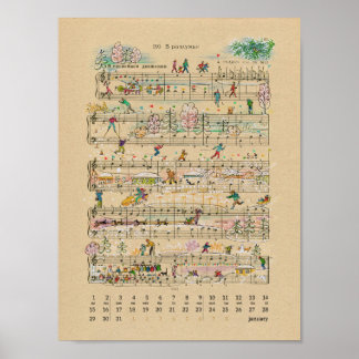 Н. Januar а р р Notiz Kalender 2022 Poster