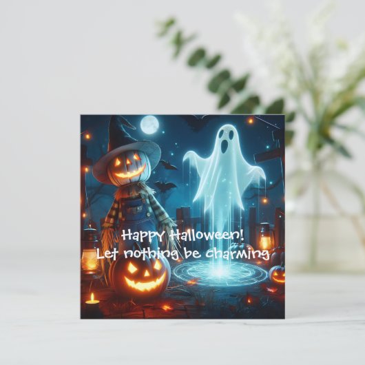 Р Postcards mit guten Glückwünschen zu Halloween (Stehend Vorderseite)