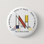 С aptivierende Neoplastik Art Monogram. Buchstabe Button (Vorderseite)