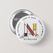 С aptivierende Neoplastik Art Monogram. Buchstabe Button (Vorne & Hinten)