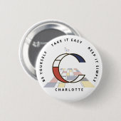 С aptivierende Neoplastik Art Monogram. Buchstabe Button (Vorne & Hinten)