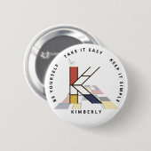 С aptivierende Neoplastik Art Monogram. Buchstabe  Button (Vorne & Hinten)