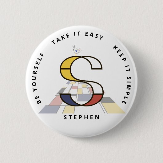 С aptivierende Neoplastik Art Monogram. Buchstabe Button (Vorderseite)