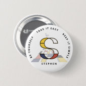 С aptivierende Neoplastik Art Monogram. Buchstabe Button (Vorne & Hinten)