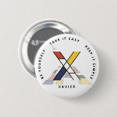 С aptivierende Neoplastik Art Monogram. Buchstabe  Button (Vorne & Hinten)