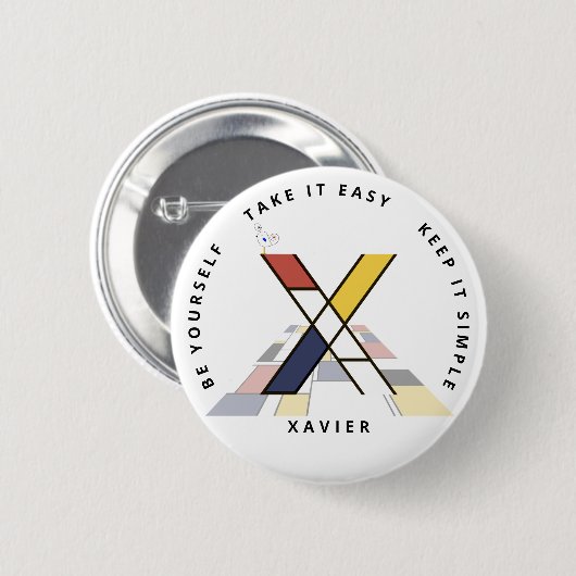 С aptivierende Neoplastik Art Monogram. Buchstabe  Button (Vorne & Hinten)