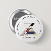С aptivierende Neoplastik Art Monogram. Buchstabe Button (Vorne & Hinten)