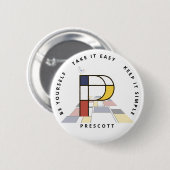 С aptivierende Neoplastik Art Monogram. Buchstabe  Button (Vorne & Hinten)