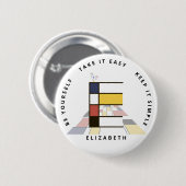 С aptivierende Neoplastik Art Monogram. Buchstabe Button (Vorne & Hinten)