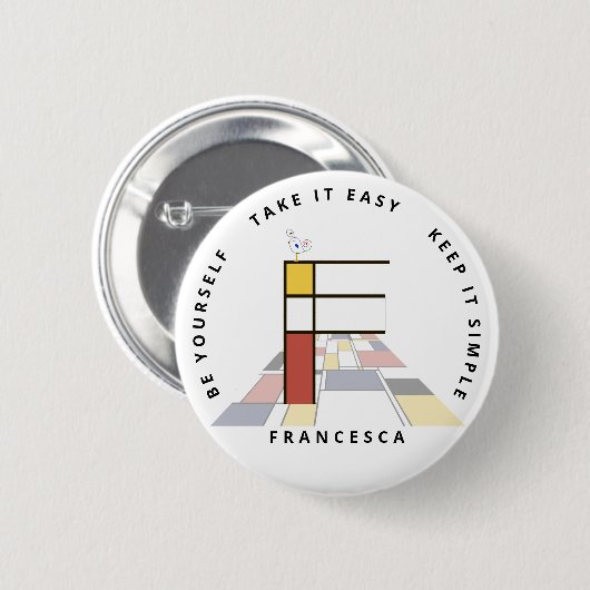 С aptivierende Neoplastik Art Monogram. Buchstabe  Button (Vorne & Hinten)