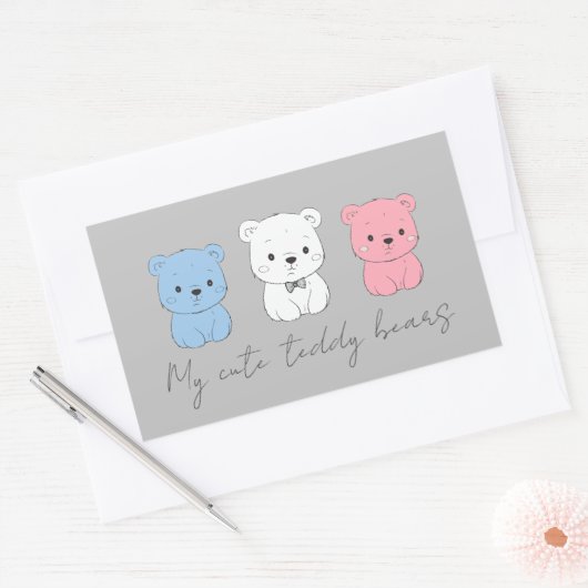 С Bärenkuppe, zeichnend für Kinder Rechteckiger Aufkleber (Umschlag)