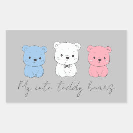 С Bärenkuppe, zeichnend für Kinder Rechteckiger Aufkleber