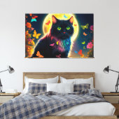 С bei Schmetterlingsmonden Blume leuchten farbenfr Leinwanddruck (Insitu (Schlafzimmer))
