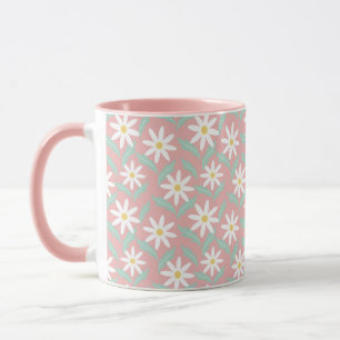 С Blätter für die Aquamarine Blume Pink Tasse