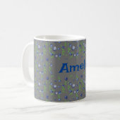 С Blueberry Aquarellmuster Name grau Kaffeetasse (Vorderseite Links)