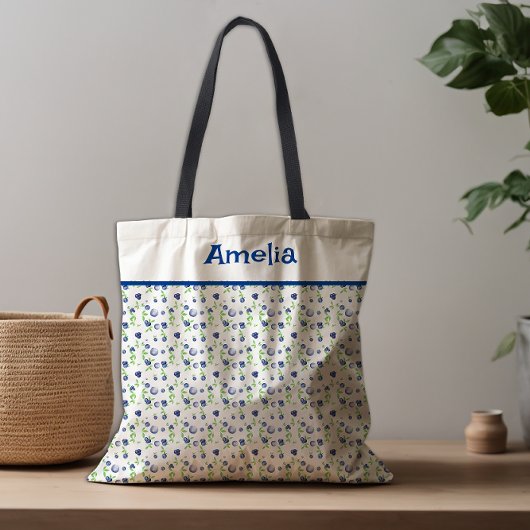 С Blueberry Wasserfarbe Tasche