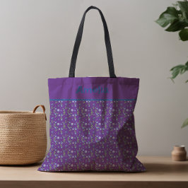 С Blueberry-Wasserfarbmuster-Name lila Tasche