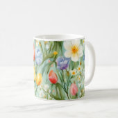 С eindrucksvolle Frühlingsblütenfeld. Malerei Kaffeetasse (VorderseiteRechts)