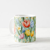 С eindrucksvolle Frühlingsblütenfeld. Malerei Kaffeetasse (Vorderseite Links)