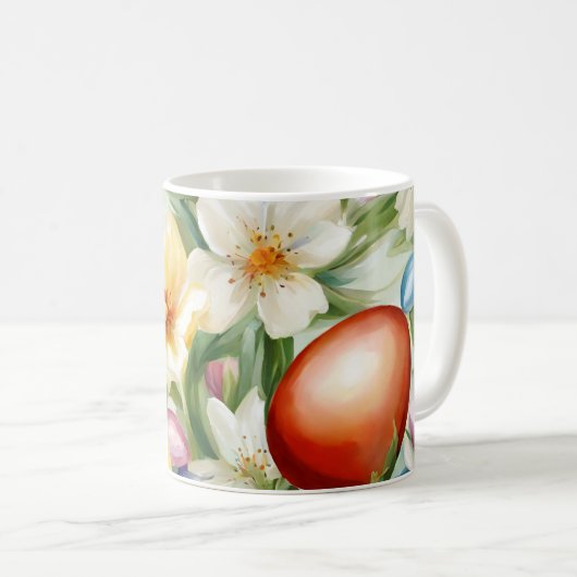 С eindrucksvolle Frühlingsblütenfeld. Malerei Kaffeetasse (VorderseiteRechts)