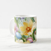 С eindrucksvolle Frühlingsblütenfeld. Malerei Kaffeetasse (Vorderseite Links)