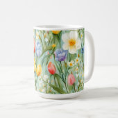 С eindrucksvolle Frühlingsblütenfeld. Malerei Kaffeetasse (VorderseiteRechts)