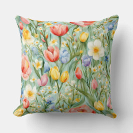 С eindrucksvolle Frühlingsblütenfeld. Malerei Kissen