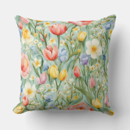 С eindrucksvolle Frühlingsblütenfeld. Malerei Kissen