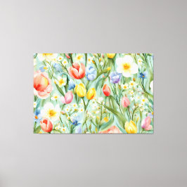 С eindrucksvolle Frühlingsblütenfeld. Malerei Leinwanddruck