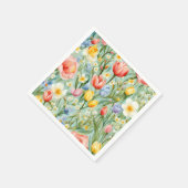 С eindrucksvolle Frühlingsblütenfeld. Malerei Serviette (Ecke)