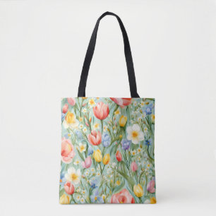 С eindrucksvolle Frühlingsblütenfeld. Malerei Tasche