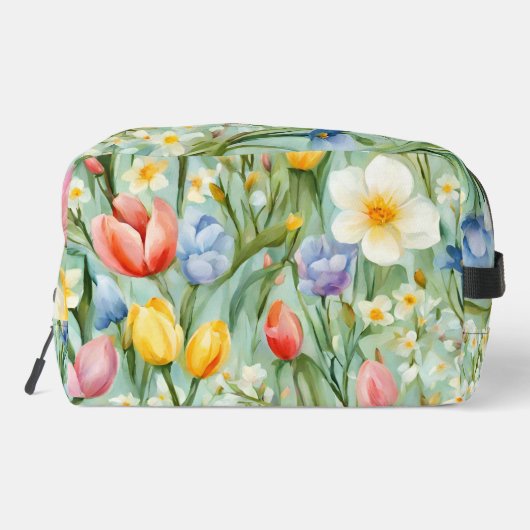 С eindrucksvolle Frühlingsblütenfeld. Malerei Waschbeutel (Rückseite)