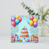 С eindrucksvolle Geburtstagskunst Einladung (Stehend Vorderseite)