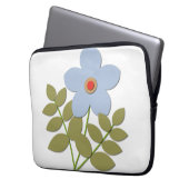 С einfache blaue Blume Laptopschutzhülle (Vorderseite Links)