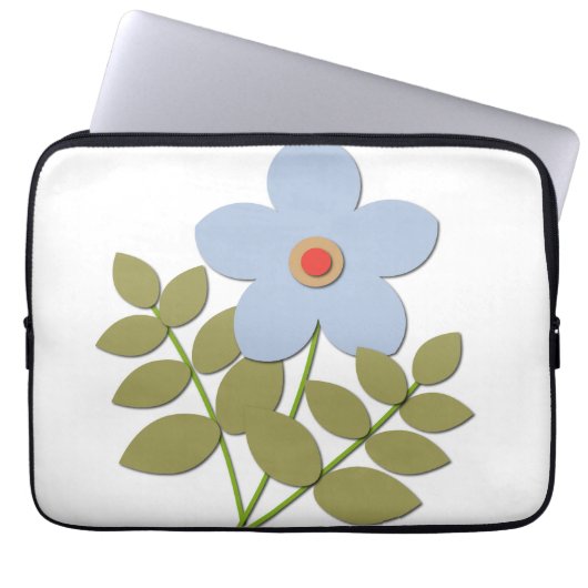 С einfache blaue Blume Laptopschutzhülle (Vorderseite)