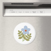 С einfache blaue Blume Magnet (In Situ (Geschirrspüler))