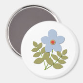 С einfache blaue Blume Magnet (Vorderseite/Rückseite)