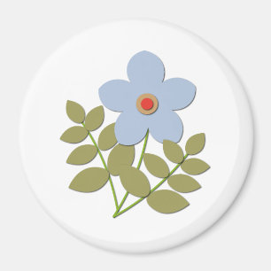 С einfache blaue Blume Magnet