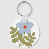 С einfache blaue Blume Schlüsselanhänger (Vorderseite)