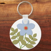 С einfache blaue Blume Schlüsselanhänger (Vorderseite)