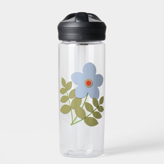 С einfache blaue Blume Trinkflasche (Vorderseite)