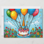 С Frühlingsballons Einladung (Rückseite)