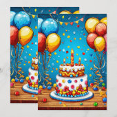 С Frühlingsballons Einladung (Vorne/Hinten)