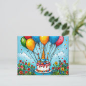 С Frühlingsballons Postkarte (Stehend Vorderseite)