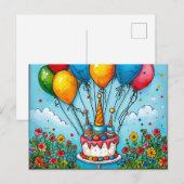 С Frühlingsballons Postkarte (Vorne/Hinten)