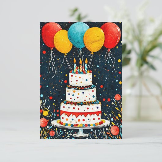 С Frühlingsballons Save The Date (Stehend Vorderseite)