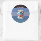 С leckere Bonbons in einem Glas Runder Aufkleber (Tasche)